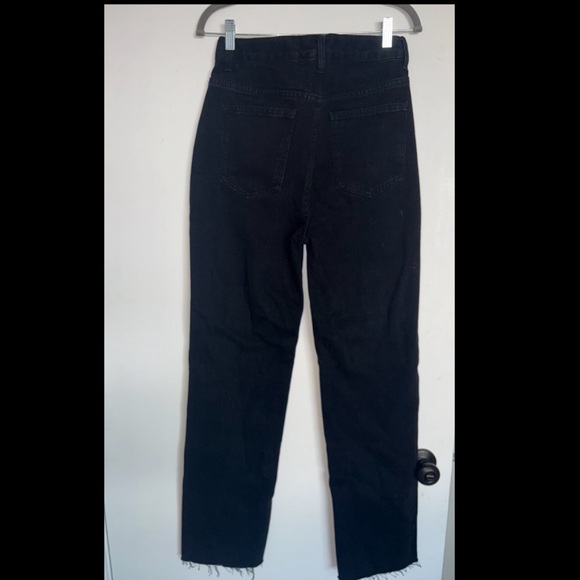 PLT Washed Black High Rise Ripped Straight Leg Jeans - Picture 3 of 5